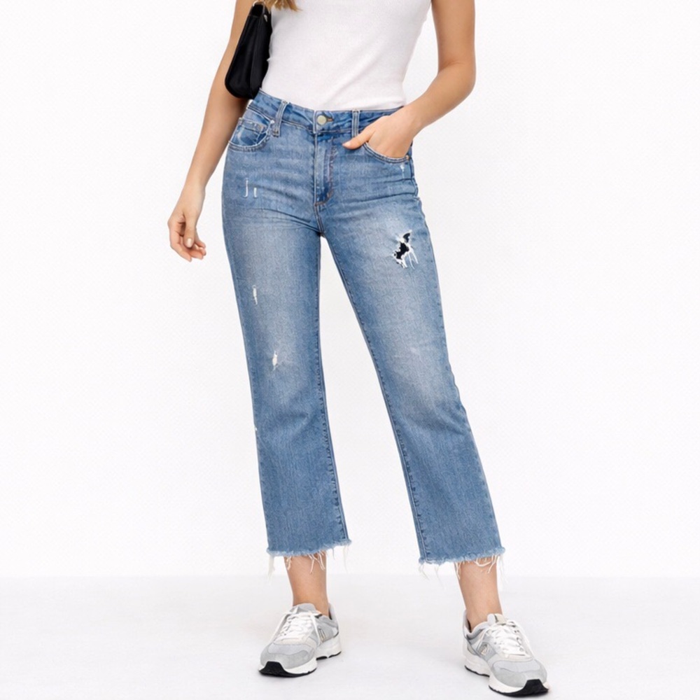 Joe’s Jeans 26 (US 4) Boot Cut Mid Rise Stretch Women’s Distressed Frayed Hems